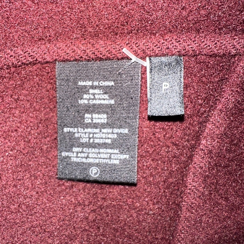 Theory Women's Deep Burgundy Notch-Collar Pea Coat - Picture 3 of 3